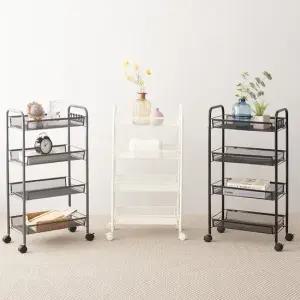 이동식트롤리 바퀴달린 세탁실수납장 틈새선반 4단