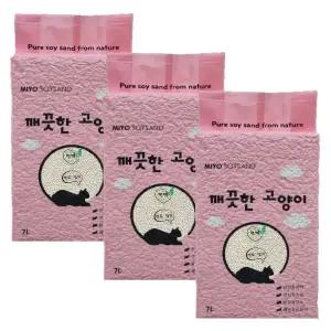 깨끗한고양이 편백두부모래 벤토입자 7L 3개 국내산 미요