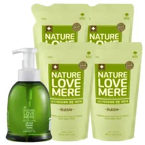 네이쳐러브메레 젖병세정제 거품 용기 1개+거품 리필 4팩