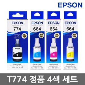 엡손 T774 T664 정품잉크 4색 세트 L605 L655 L1455 T774100
