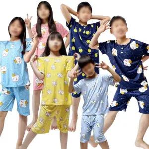 아동 잠옷 피치 스판 반팔 반바지 여름 상하 세트 강아지 왕관 유아 키즈  긴팔 파자마 커플 가족 봄 실내