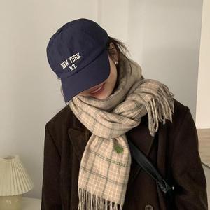 61sec 아가페 하트 체크 머플러 캐시미어 남자 여자 커플 숄 목도리 가을 겨울 학생 목도리