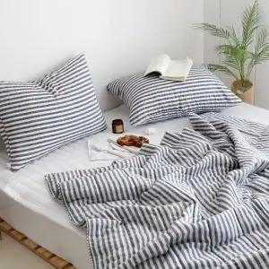 까사베르데 루치 그레이 스트라이프 리플 여름 차렵이불 베개커버 단품 세트