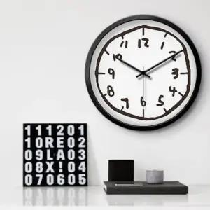 그래피티 손글씨 라운드형 무소음 벽시계 2color)