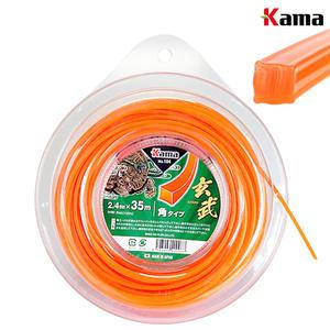 kama 트리머라인 나일론줄 104 (오렌지 사각/2.4mmX35M) 예초기 줄날/나일론커터 예초기날
