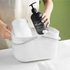 [텐바이텐]라탄 패턴 휴대용 목욕바구니 욕실바구니 화장실 수납 바스켓