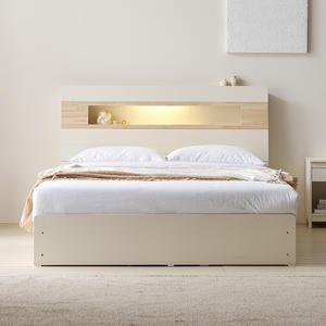 밀키웨이 에즈라 편백 LED 수납침대 Q