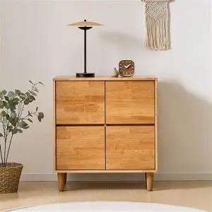 (착불)로쏘가구 마미드 고무나무 원목 2단 서랍장 800