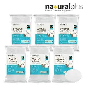 [내츄럴플러스] 유기농 화장솜 타원형 60매 X 6개