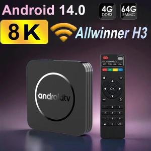 셋톱 박스 스마트 TV 음성 안드로이드 14 Q11 지지대 2 4GWifi AllwinnerH3 8K 32G 64G 메모리 HDR10 구글 미디어 플레이어