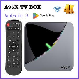 셋톱 박스 듀얼 와이파이 RGB 라이트 스마트 TV 안드로이드 9 0 미디어 플레이어 A95X Air 4K 2 4G 5G Amlogic S905X3 4GB 32GB 64GB