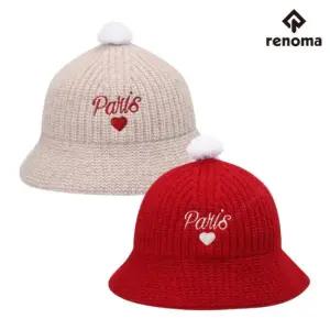 레노마골프 여성 겨울 니트 조직 방울 버킷햇 CN 8815