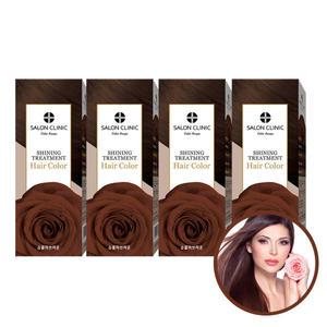 [살롱클리닉] 쇼콜라브라운(자연 갈색) 청담 뷰티 살롱 셀프 염색약 4개 세트(염색제 4개)