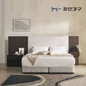 까르뎅차콜 패브릭 LED 호텔 침대 투매트리스 프레임 LK+유로탑+협탁2(400,800)