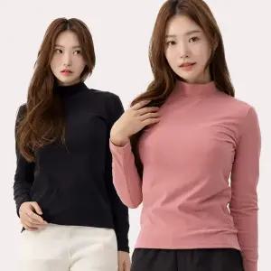 에버라스트 날씬 기모 모크넥 목폴라 터틀넥 반목 니트