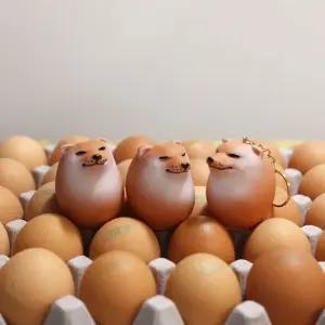고품질 시바견 계란 시바 달걀 시바이누 키링 피규어 3종 (WFGOMBE)
