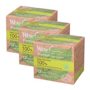 동성제약 와우 프리미엄 유기농 순면 커버 생리대/ 중형 (12P) 3개