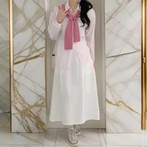 여자 캐주얼 A라인 무지 코튼 롱스커트