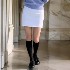 여자 베이직 코튼 H라인 무지 미니스커트