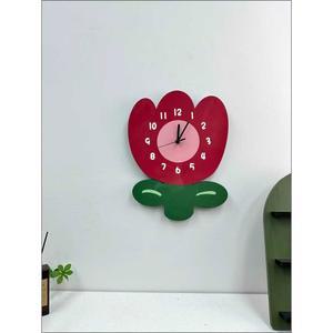 플라워 꽃시계 아이방, 벽시계 거실 인테리어 아이방 무소음 신혼부부 30CM 귀여운 튤립