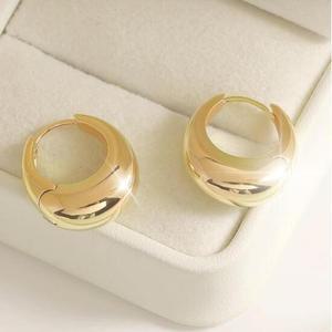 18k 압축 도금 귀걸이 엘리/ 여성 여자 주얼리 변색없는 써지컬 / 금도금 골드 원터치 데일리