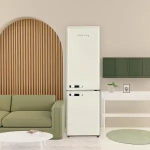 쿠잉 레트로 소형냉장고 REF-C270 크림 2도어 미니 원룸 사무실 음료수 신혼