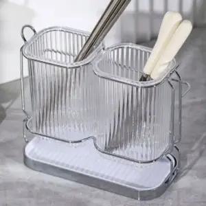 노르딕키친2구투명수저통물빠짐모던수저꽂이 (WFHWPOX)