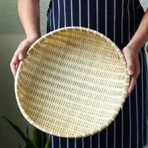 정겨운대나무소쿠리33cm작은광주리바구니채반 (WFHWQWC)