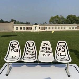 버스정류장 의자 야외 벤치 야외용 정원 카페 대기의자 플라스틱 핑크 2인용