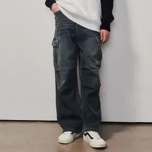 [에꼴리에] 남자 봄이월 빈티지블루 카고 파라슈트진(25A1205)