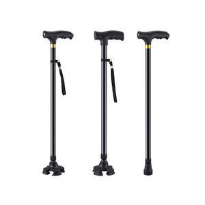 코끼리 지팡이 할머니 4발 접이식지팡이 휴대용 방지 가벼운 높이 용목발