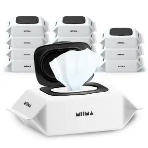 미마 물티슈 화이트 100매 일반캡형 12개입 두꺼운 물티슈 일회용물티슈