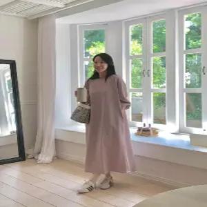 MADE 코지 뒷턱 쫀득스판 긴팔 원피스 (2color)