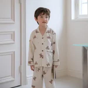 솔로 베어스 국산 남 유아 아동 주니어 긴팔 잠옷 파자마 세트