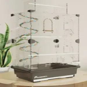 아크릴 투명 새 케이지 앵무 조류 이동 둥지 휴대용 하우스 케이스