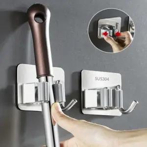 청소 도구걸이 밀대 보관함 걸이 대걸레걸이 다용도밀대걸이 3M부착식밀대걸이