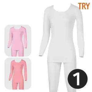 트라이 여성면내복 110 양면 60수 흰내복 동내의 핑크 보온내의 겨울 세트