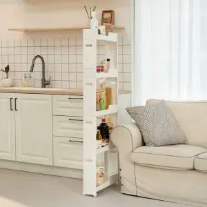 코멧 5단 이동식 틈새 선반 화이트 1개