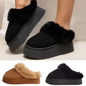 여성 퍼슬리퍼 통굽겨울슬리퍼 털블로퍼 방한화 - 278