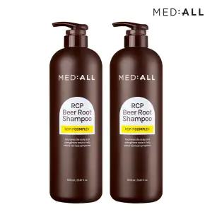 메디올 알시피 비어루트 탈모케어 샴푸 1000ml (화이트머스크향) 2개