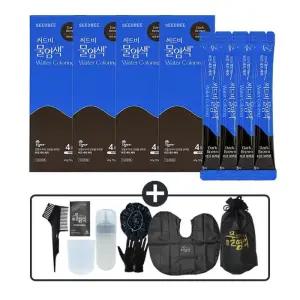 씨드비 물염색 시즌2 프리미엄 새치 커버 다크 브라운 4회분x4박스+염색도구