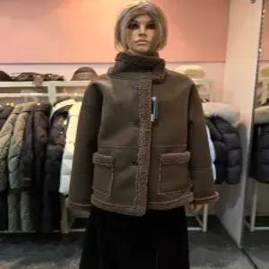 [에고이스트] 박시핏 포켓 인조가죽 무스탕 재킷  ER4BX-011