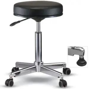 진찰용 C형 블랙 고정 진료의자/다용도/의자/원형/스툴/바퀴/보조/회전/간이/병원/실험실/상담/진찰/이동식