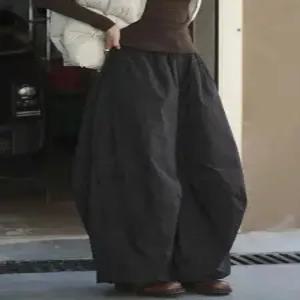 여성 겨울 바지 입체 하이웨스트 기모 캐주얼 오버핏 힛템