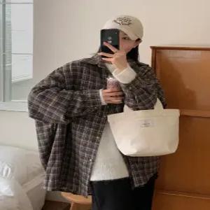 베리브레드 기모 체크 오버핏 셔츠 (2color)