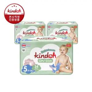 킨도 프리미엄 오슬림 베베가드 팬티형 향균기저귀 5단계 특대형 34매x3팩
