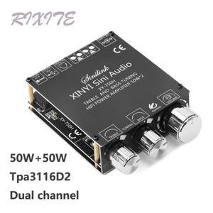 TPA3116D2 50W+50W Bluetooth 5.0 서브우퍼 증폭기 보드 2.0 채널 고출력 오디오 스테레오 AUX USB 베이스