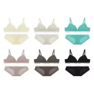 코데즈컴바인 codescombineinnerwear 에어로쿨 트라이앵글 로고 브라렛 팬티세트