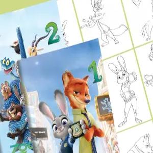 주토피아 그림 그리기 동물 주디 닉 색칠공부 드로링북 도안 책 유아놀이