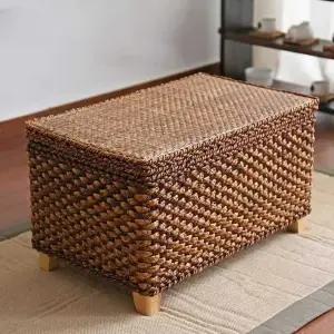 수납형 라탄 스툴 수납 빈티지 엔틱 오리지널 컬러 벤치